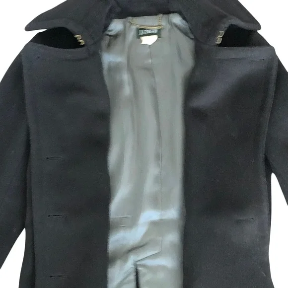 J Crew Womens High Neck Black Double Breasted Wool Pea Coat RN77388 Sz XS - Picture 16 of 16